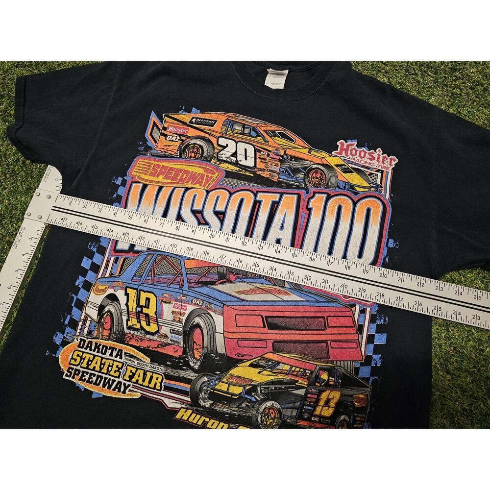 Vintage WISSOTA 100 Racing Graphic Print Shirt Mens XL Y2k 90s South Dakota - Picture 4 of 6